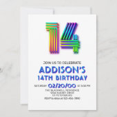 モダンおもしろい14番目の誕生日招待状 招待状 (正面)