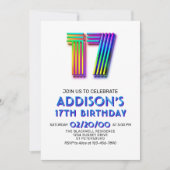 モダンおもしろい17番目の誕生日招待状 招待状 (正面)