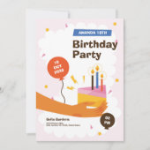 モダンおもしろい18番目の誕生日招待状 招待状 (正面)