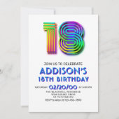 モダンおもしろい18番目の誕生日招待状 招待状 (正面)