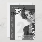 モダンおもしろい21日 |誕生日写真オス招待状 招待状 (正面)