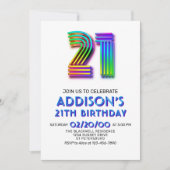 モダンおもしろい21番目の誕生日招待状 招待状 (正面)