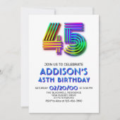 モダンおもしろい45番目の誕生日招待状 招待状 (正面)