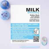 モダンおよびはっきりしたデザイン、ミルクマン/女性デリバリ チラシ (シングル)