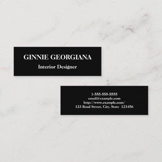 モダンおよびシンプルインテリアデザイナの名刺 スキニー名刺 (正面/裏面)