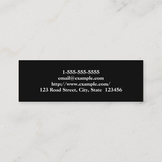 モダンおよびシンプルインテリアデザイナの名刺 スキニー名刺 (裏面)