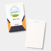 モダンおよび名刺のクリーンデザイン バッジ (正面＆裏面)