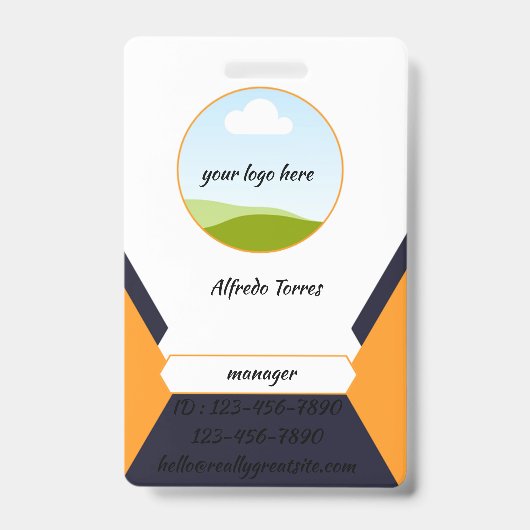 モダンおよび名刺のクリーンデザイン バッジ (正面)