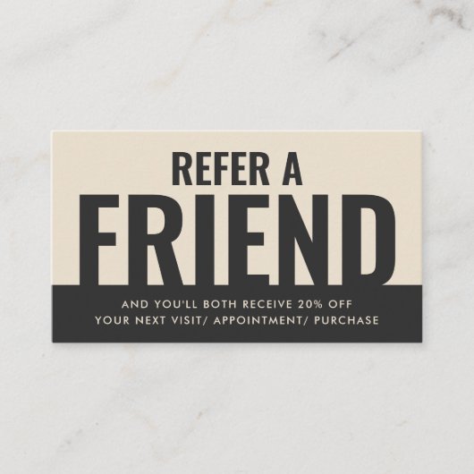 モダンおシンプルはっきりした友達の紹介参照 名刺 (正面)