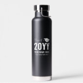 モダンお名前を黒カスタムに卒業 ウォーターボトル (左面)