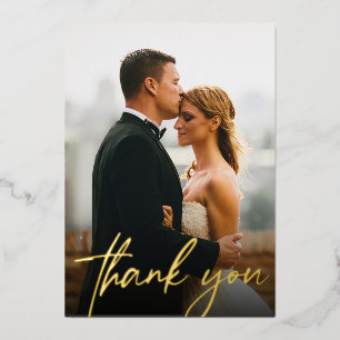 モダンお客様の結婚式の写真ゴールドフォイル 箔シーズンカード