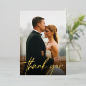 モダンお客様の結婚式の写真ゴールドフォイル 箔シーズンカード (立ち正面)