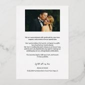 モダンお客様の結婚式の写真ゴールドフォイル 箔シーズンカード (裏面)