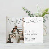 モダンお得知らせ結婚した写真 シーズンカード (スタンド正面)