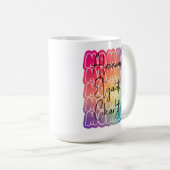 モダンお母さカラフルん子供の名前 コーヒーマグカップ (正面右)
