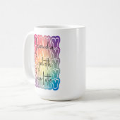 モダンお母さカラフルん子供の名前 コーヒーマグカップ (正面左)