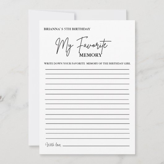 モダンお気に入りのミニマル誕生日 案内状 (正面)