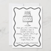 モダンお洒落お誕生日ケーキ 招待状 (正面)