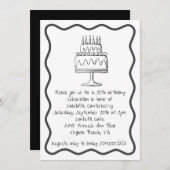 モダンお洒落お誕生日ケーキ 招待状 (正面/裏面)
