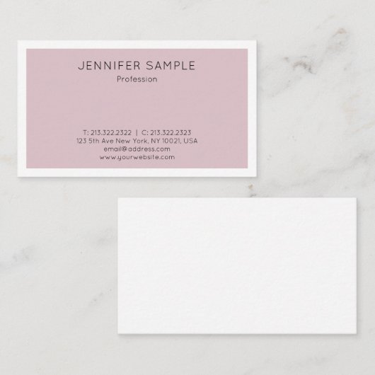 モダンお洒落エレガントデザイントレンディープレーン 名刺 (正面/裏面)