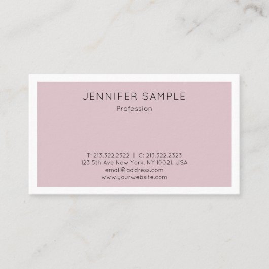 モダンお洒落エレガントデザイントレンディープレーン 名刺 (正面)