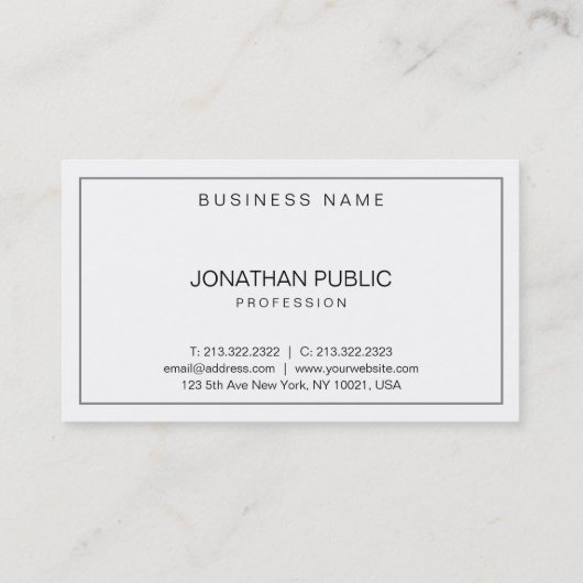 モダンお洒落エレガントデザインプロフェッショナル 名刺 (裏面)