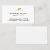 モダンお洒落エレガントモノグラム味トレンディー 名刺 (正面/裏面)