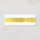 モダンお洒落エレガント金ゴールドデザイントレンディープレーン スキニー名刺 (裏面)