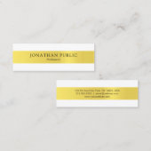 モダンお洒落エレガント金ゴールドデザイントレンディープレーン スキニー名刺 (正面/裏面)