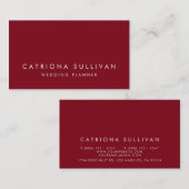 モダンお洒落エレガントFirebrick Red Business Card 名刺 (正面/裏面)