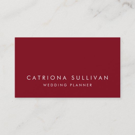 モダンお洒落エレガントFirebrick Red Business Card 名刺 (正面)
