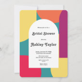 モダンお洒落カラフルブライダルシャワー 招待状 (正面)