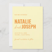 モダンお洒落カラフルユニークシ結婚ック セーブザデート (裏面)