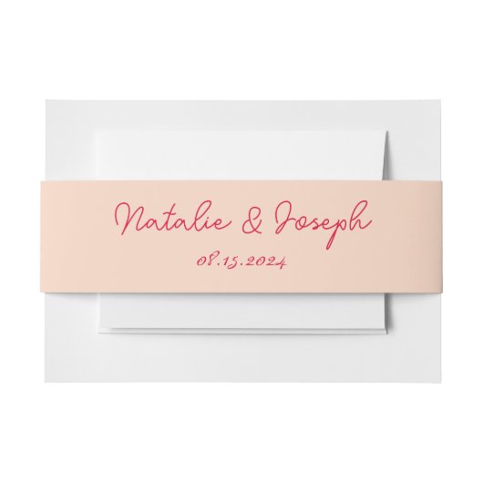 モダンお洒落カラフル結婚レトロ 招待状ベリーバンド (正面例)