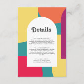 モダンお洒落カラフル結婚詳細 エンクロージャーカード (正面)
