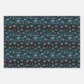 モダンお洒落クリスマス海軍 ラッピングペーパーシート (正面3)