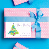 モダンお洒落ツリー |ファミリ名 長方形シール