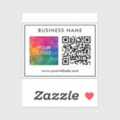 モダンお洒落テンプレートQRコード文字ロゴ シール (シート)