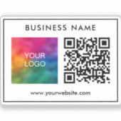 モダンお洒落テンプレートQRコード文字ロゴ シール (正面)