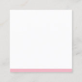 モダンお洒落デザインピンクホワイトプレーン洗練 スクエア名刺 (裏面)