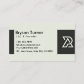 モダンお洒落プロフェッショナルはっきりした白黒 名刺 (裏面)