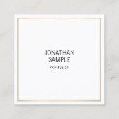 モダンお洒落プロフェッショナルデザインエレガント金ゴールドルック スクエア名刺 (正面)