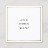 モダンお洒落プロフェッショナルデザインエレガント金ゴールドルック スクエア名刺 (裏面)