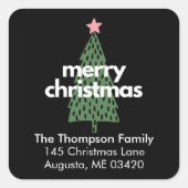 モダンお洒落差出人住所ラベル スクエアシール (正面)