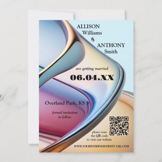 モダンお洒落抽象芸術・アート写真の保存日付 案内状 (裏面)