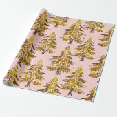 モダンお洒落日木金ゴールドピンク ラッピングペーパー (アンロールド)