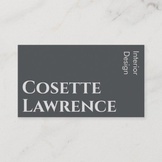 モダンお洒落練炭はっきりしたタイポグラフィ 名刺 (正面)