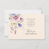 モダンお洒落花結婚の サンキューカード (裏面)