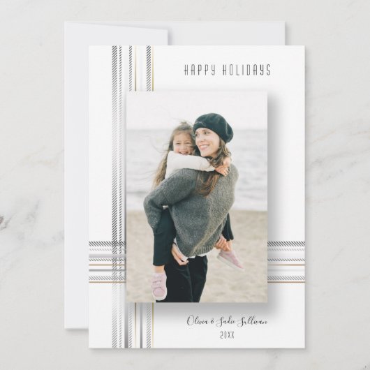 モダンお洒落金ゴールドと銀ドロップシャドウ写真 (正面)