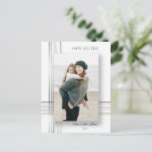 モダンお洒落金ゴールドと銀ドロップシャドウ写真 シーズンポストカード (スタンド正面)